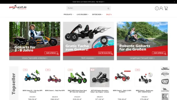 Website Screenshot: Gokart-Profi - Gokart kaufen: BERG, EXIT & DINO CARS | Premiumhändler - Date: 2023-06-20 10:41:25
