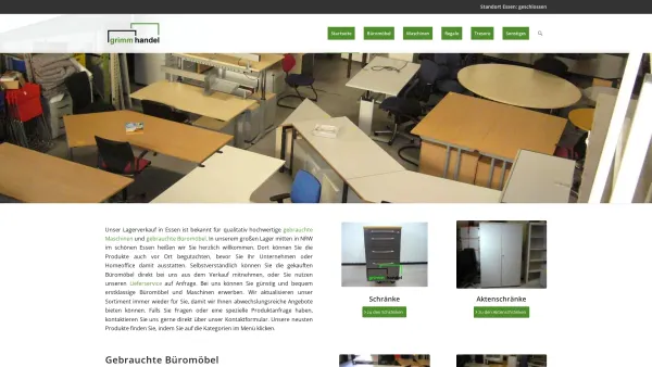 Website Screenshot: Grimm Handel - ▷ Lagerverkauf gebrauchter Büromöbel in Essen | Grimm-Möbelhandel - Date: 2023-06-20 10:41:25
