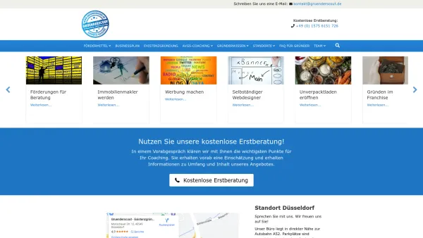 Website Screenshot: Gruenderscout  Existenzgründung und Business Coaching - Existenzgründer- und Businessberatung aus Düsseldorf - Date: 2023-06-20 10:41:25