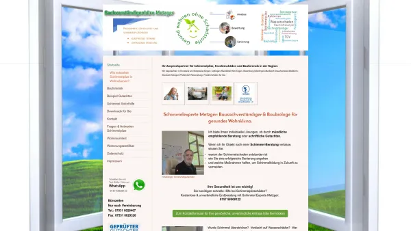 Website Screenshot: Schimmel-Gutachter Hans Metzger - Schimmelexperte-Sachverständiger Hans Metzger - Konstanz - Date: 2023-06-16 10:10:37