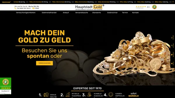 Website Screenshot: Hauptstadtgold - Gold sicher verkaufen | HauptstadtGold | Edelmetallhandel - Date: 2023-06-20 10:41:25