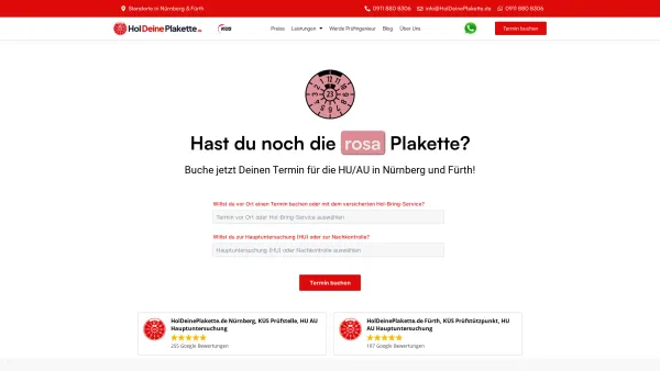 Website Screenshot: HolDeinePlakette.de HAS4 Technologies Nürnberg GmbH - Jetzt online Termin für TÜV in Fürth buchen! - Date: 2023-06-20 10:41:25