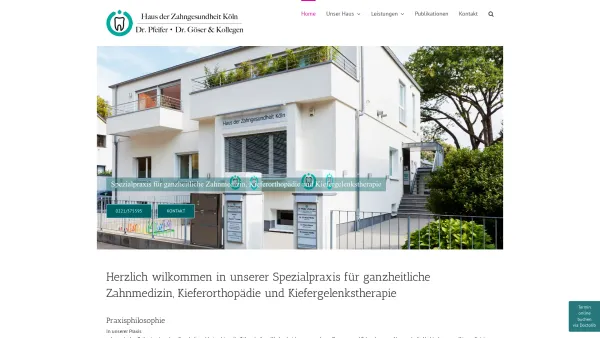 Website Screenshot: Haus der Zahngesundheit  Zahnarztpraxis Köln Süd - Home - Haus der Zahngesundheit Köln - Date: 2023-06-20 10:41:25