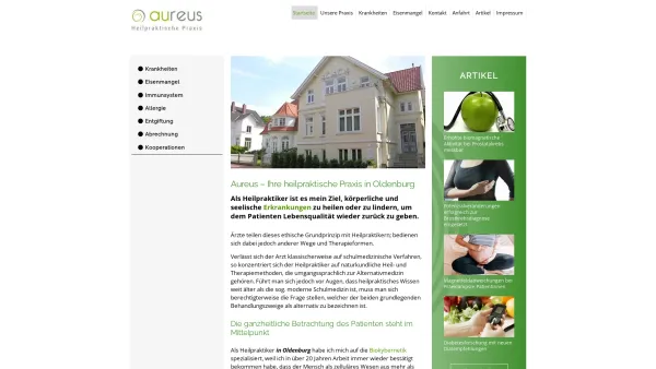 Website Screenshot: Aureus Heilpraktische Praxis - Ihr Heilpraktiker in Oldenburg - Aureus - Date: 2023-06-20 10:41:25