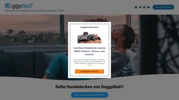 Website Screenshot: DoggyBed-Manufaktur Uwe J.Holler - Anti-Haar Hundedecke kaufen: Bleibt schmutz-, flecken- und haarfrei - Date: 2023-06-20 10:41:25
