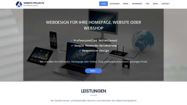 Website Screenshot: WEBSITE PROJECTS - Webdesign Berlin und Umgebung - Webseite Webshop erstellen - Date: 2023-06-20 10:41:25