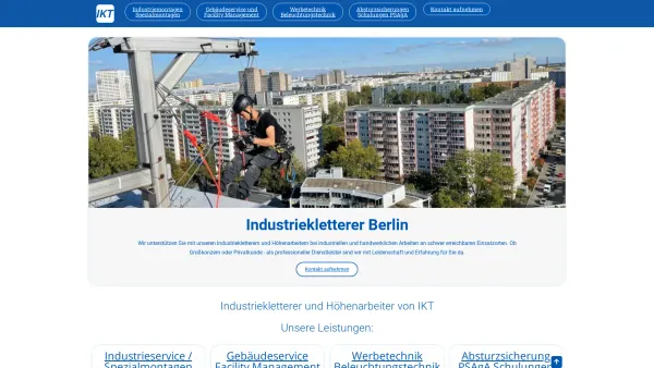 Website Screenshot: IKT Industrieklettertechnik Berlin - Industriekletterer Berlin ⋙ IKT – Marc Blumenthal - Date: 2023-06-20 10:41:25