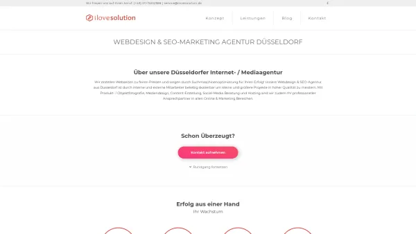 Website Screenshot: Ilovesolution - Webdesign & SEO-Marketing Agentur Düsseldorf | ilovesolution - Date: 2023-06-20 10:41:25