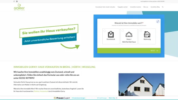 Website Screenshot: Immobilien Gorny - Haus verkaufen Brühl - Wesseling - Hürth | Immobilien Gorny - Date: 2023-06-20 10:41:25
