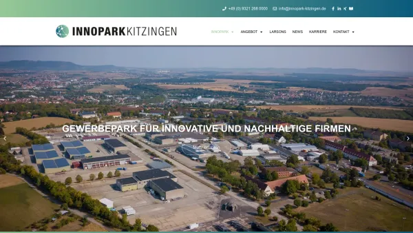 Website Screenshot: Innopark Kitzingen GmbH - Moderner Innovations- & Gewerbepark nahe Würzburg - Date: 2023-06-20 10:41:25