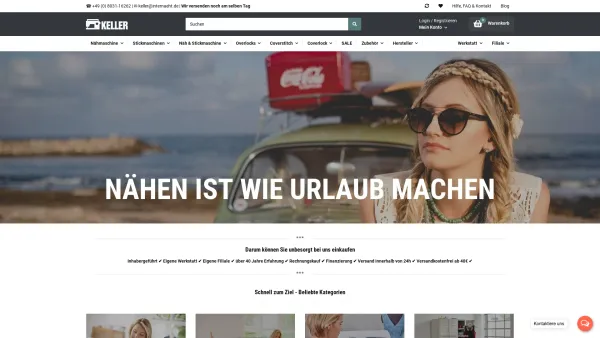 Website Screenshot: Keller Nähmaschinen und Service - internaeht.de - Brother Nähmaschine, Juki Nähmaschine, Bernina Nähmas - Date: 2023-06-20 10:41:28