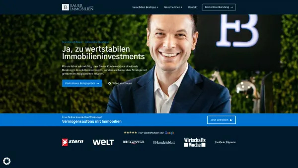 Website Screenshot: Bauer Immobilien GmbH - Immobilieninvestments | Investment Bauer | Immobilien Boutique - Date: 2023-06-16 10:10:41