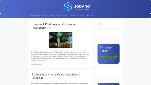 Website Screenshot: Jodano Corporate Finance Unternehmensberatung Stuttgart - jodano - Wissen und Meinung zu Finanzierung & Vermögen - Kredit Bitcoin & CFD Handel - Date: 2023-06-16 10:10:41