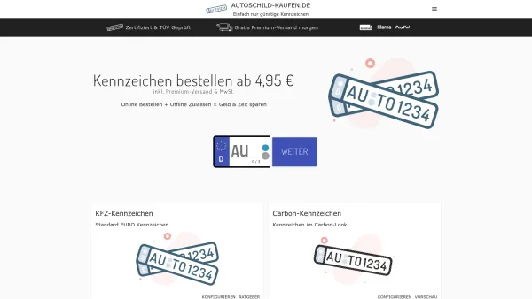 Website Screenshot: KNO Verwaltungs GmbH - Ab 4,95 € Kennzeichen Kaufen [Gratis Premium Versand] - Date: 2023-06-20 10:41:28