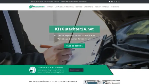 Website Screenshot: KfzGutachter24 Hamburg - Kfz Gutachter Hamburg | KfzGutachter24.net in Hamburg - Date: 2023-06-20 10:41:28