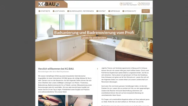 Website Screenshot: KG BAU - Fliesenleger in Bad Oeynhausen: KG BAU - Date: 2023-06-20 10:41:28