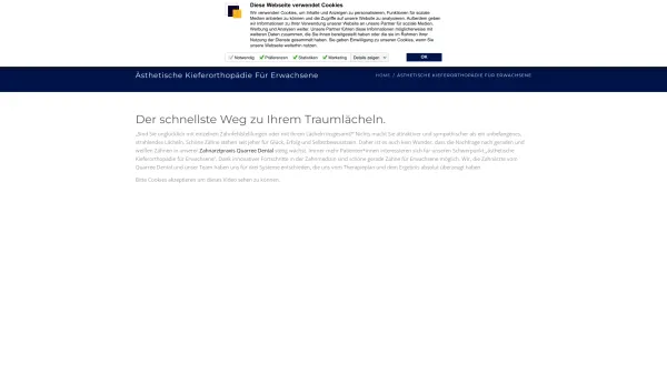 Website Screenshot: Zentrum fuer Kieferorthopaedie in Hamburg - Ästhetische Kieferorthopädie für Erwachsene in Hamburg Wandsbek | Zahnarzt Hamburg Wandsbek - Date: 2023-06-16 10:10:41