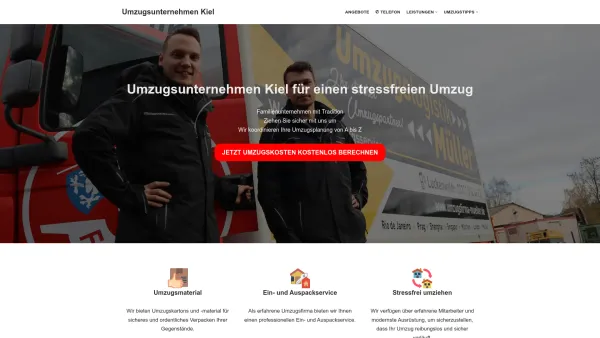 Website Screenshot: Müllers Umzugsunternehmen Kiel - Umzugsunternehmen Kiel – Angebot in 6 Min - Date: 2023-06-20 10:41:28