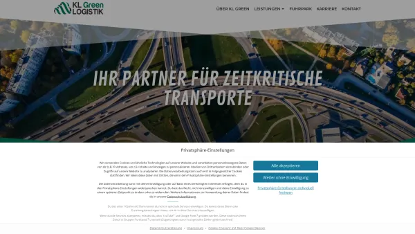 Website Screenshot: KLG24 Logistik GmbH - KL Green Logistik GmbH | Ihr Experte für Expresstransporte - Date: 2023-06-20 10:41:28