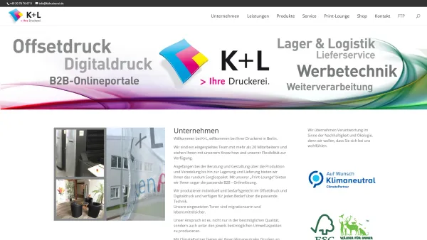 Website Screenshot: K + L PrintMedia GmbH - Die Druckerei für Berlin und Umland - K+L Ihre Druckerei - Date: 2023-06-16 10:10:41