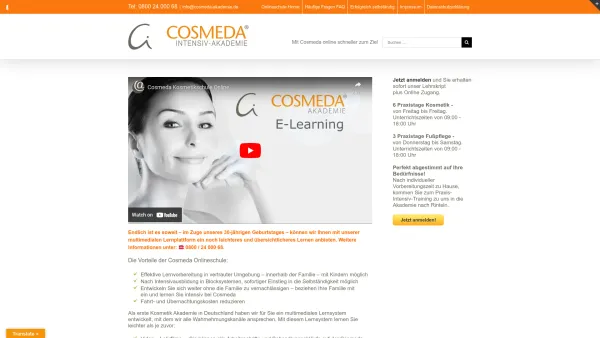Website Screenshot: Cosmeda Akademie GmbH & Co. KG - Kosmetikschule mit Kosmetikausbildung als Fernstudium online - Date: 2023-06-16 10:10:41