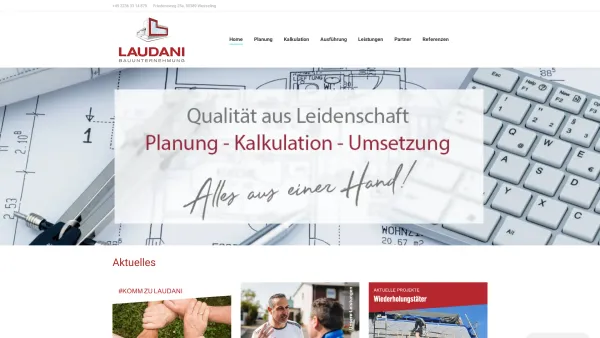 Website Screenshot: Laudani GmbH - Laudani Bauunternehmen im Großraum Köln und Bonn - Date: 2023-06-16 10:10:41