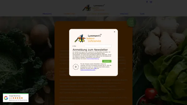 Website Screenshot: Lunemann's leckerer Lieferservice für Bio-Lebensmittel - Lieferservice für Bio-Lebensmittel in Münche - Lunemann's® - Date: 2023-06-20 10:41:30