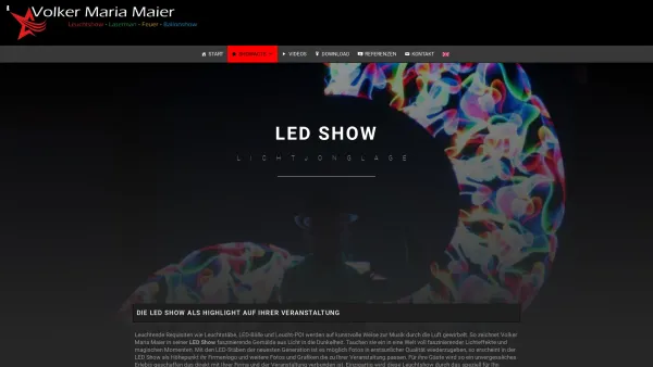 Website Screenshot: Volker Maria Maier - LED Show, Lichtjonglage & Feuershows - Volker Maria Maier - Date: 2023-06-20 10:41:30