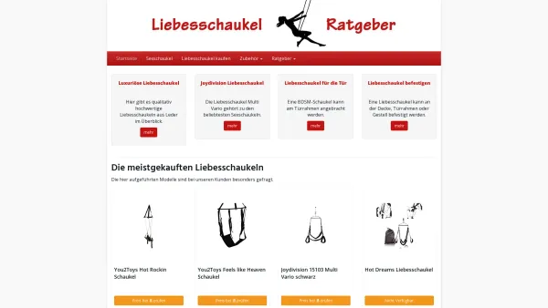 Website Screenshot: Liebesschaukel Ratgeber - Liebesschaukel (2021) ᐅ Top 17 Modelle im Vergleich - Date: 2023-06-20 10:41:30