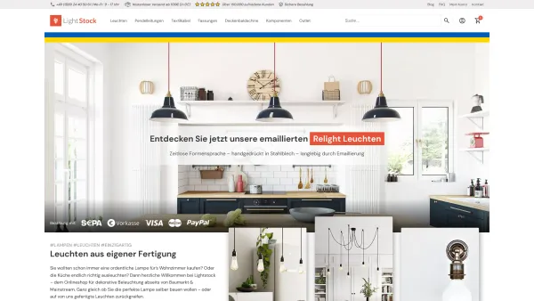 Website Screenshot: LIGHTSTOCK GmbH - Lampen, Textilkabel und Leuchtenzubehör?| Lightstock - Date: 2023-06-20 10:41:30