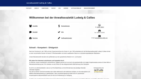 Website Screenshot: Anwaltssozietät Ludwig & Callies - Anwaltssozietät Ludwig & Callies Hamm | Rechtsanwälte & Fachanwälte - Date: 2023-06-20 10:41:30