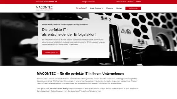 Website Screenshot: MACONTEC IT-BERATUNG - Die perfekte IT für Ihr Unternehmen - MACONTEC IT-Beratung - Date: 2023-06-20 10:41:30