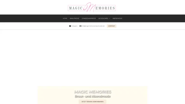 Website Screenshot: Magic Memories Brautmoden Kassel - Magic Memories Brautmoden Kassel - Perfektes Hochzeitskleid - Date: 2023-06-20 10:41:30