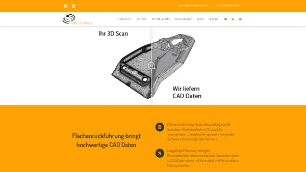 Website Screenshot: MAKO GmbH - Flächenrückführung ist Nachbau von 3D Scan in perfektes CAD! - Date: 2023-06-20 10:41:30