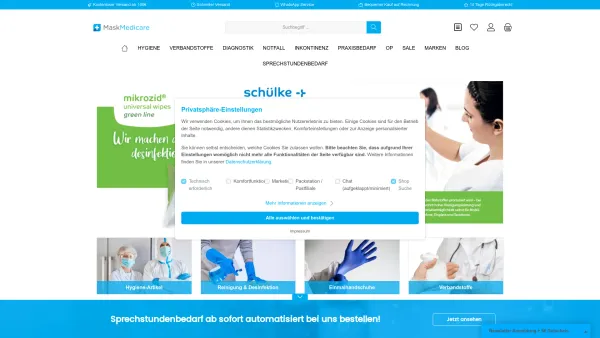 Website Screenshot: MaskMedicare GmbH - MaskMedicare | Praxis- und Apotheken Bedarf | PSA Bedarf - Date: 2023-06-20 10:41:30