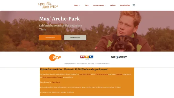 Website Screenshot: Max Arche-Park gUG haftungsbeschränkt - Home - Max Arche-Park - Date: 2023-06-20 10:41:30