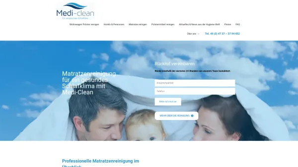 Website Screenshot: Medi-Clean Matratzenreinigung - Professionelle Matratzenreinigung für Hotels & Gewerbe - Date: 2023-06-20 10:41:31