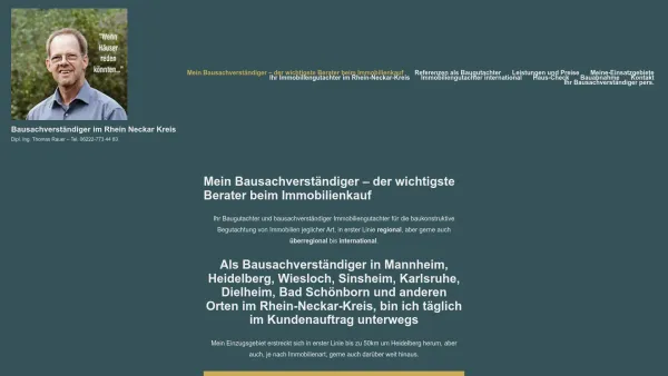 Website Screenshot: Dipl. Ing. Thomas Rauer - Bausachverständiger im Rhein Neckar Kreis - Date: 2023-06-20 10:41:30