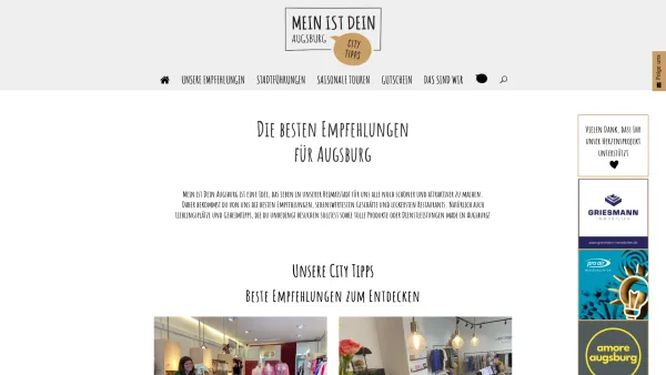 Website Screenshot: Mein ist dein Augsburg - Beste Empfehlungen & exklusive Stadtführungen | Mein ist dein Augsburg - Date: 2023-06-20 10:41:31
