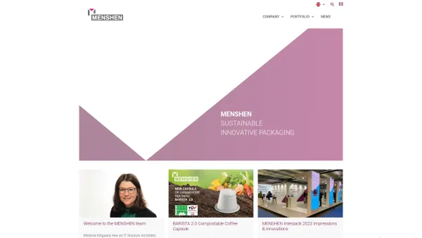 Website Screenshot: Georg MENSHEN GmbH & Co. KG - Sustainable Innovative Packaging - MENSHEN - Date: 2023-06-20 10:41:31