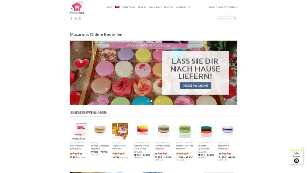 Website Screenshot: Mokis Food - Macarons Online Bestellen - Mokis Food - Date: 2023-06-20 10:41:31