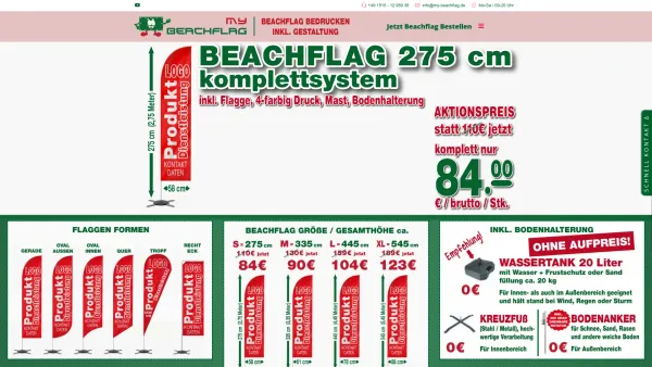 Website Screenshot: My Beachflag - Beachflag bedrucken, inklusive Gestaltungsservice - Date: 2023-06-20 10:41:31