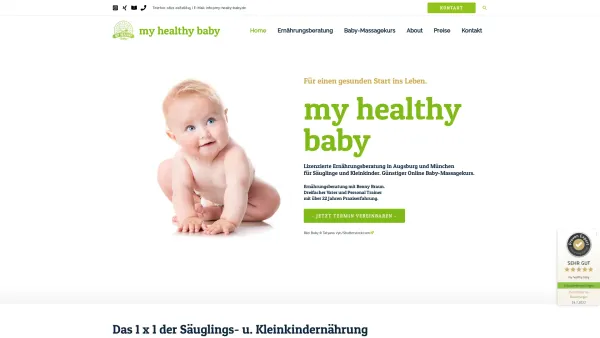Website Screenshot: my healthy baby - my healthy baby | Ernährungsberatung Säuglinge/Kleinkinder - Date: 2023-06-20 10:41:31