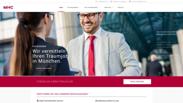 Website Screenshot: MY Humancapital GmbH - MY Humancapital - Personalvermittlung in München - Date: 2023-06-16 10:10:41