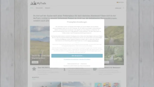 Website Screenshot: MyTrails GmbH - Die schönsten und bekanntesten Trekkingtouren > MyTrails - Date: 2023-06-20 10:41:33