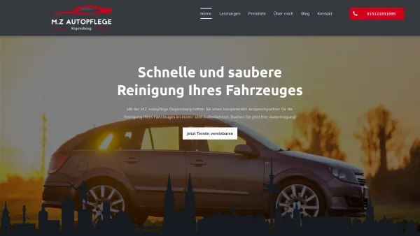 Website Screenshot: M.Z Autopflege Regensburg - Fahrzeugaufbereitung vor Verkauf | Regensburg | M.Z Autopflege - Date: 2023-06-20 10:41:33