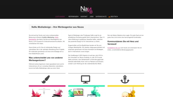 Website Screenshot: NaNu Mediadesign - Werbeagentur NaNu Mediadesign Neuss bei Düsseldorf - Date: 2023-06-20 10:41:33