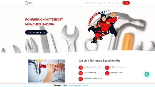 Website Screenshot: Greenwayz Tobias Hinz - Rohrbruch Notdienst - München Hadern - Date: 2023-06-20 10:41:33