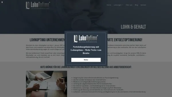 Website Screenshot: LohnOptimo GmbH - Nettolohnoptimierung mit Lohnoptimo - Mehr Netto vom Brutto - Date: 2023-06-20 10:41:33