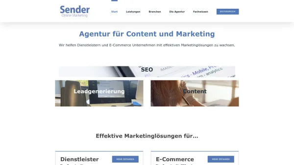 Website Screenshot: Nicolas Sender Online Marketing - Sender Online Marketing: Agentur für Content und Marketing - Date: 2023-06-16 10:10:41